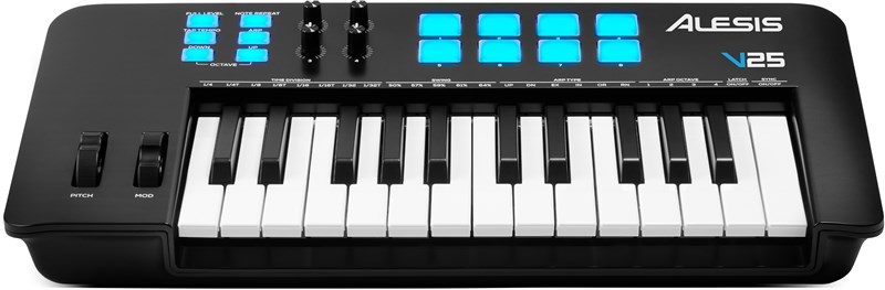 Alesis V25 MIDI Keyboard Controller, Front Tilt