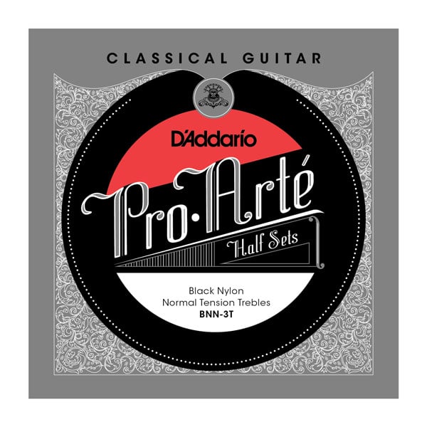 D Addario BNN 3T Pro Arte Black Nylon Treble Half Set Normal Tension