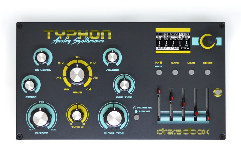 Dreadbox Typhon Analog Synthesizer, top view