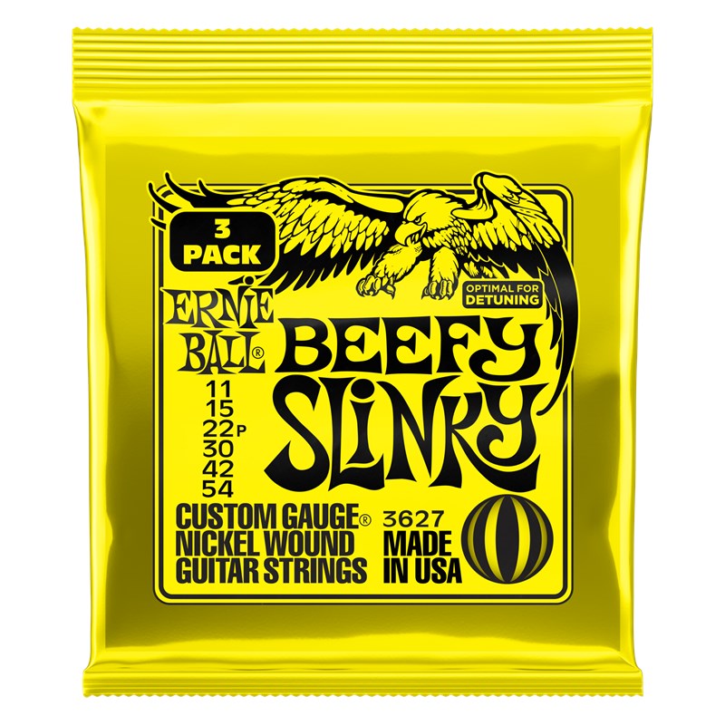 Ernie Ball 3627 Beefy Slinky, 11-54, 3 Pack