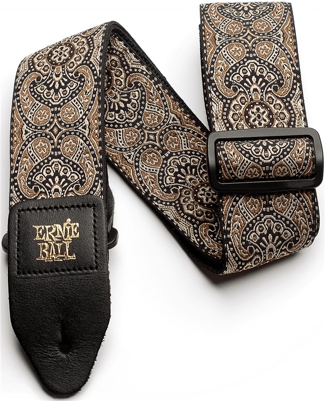 Ernie Ball Jacquard Strap Gold/Black Paisley