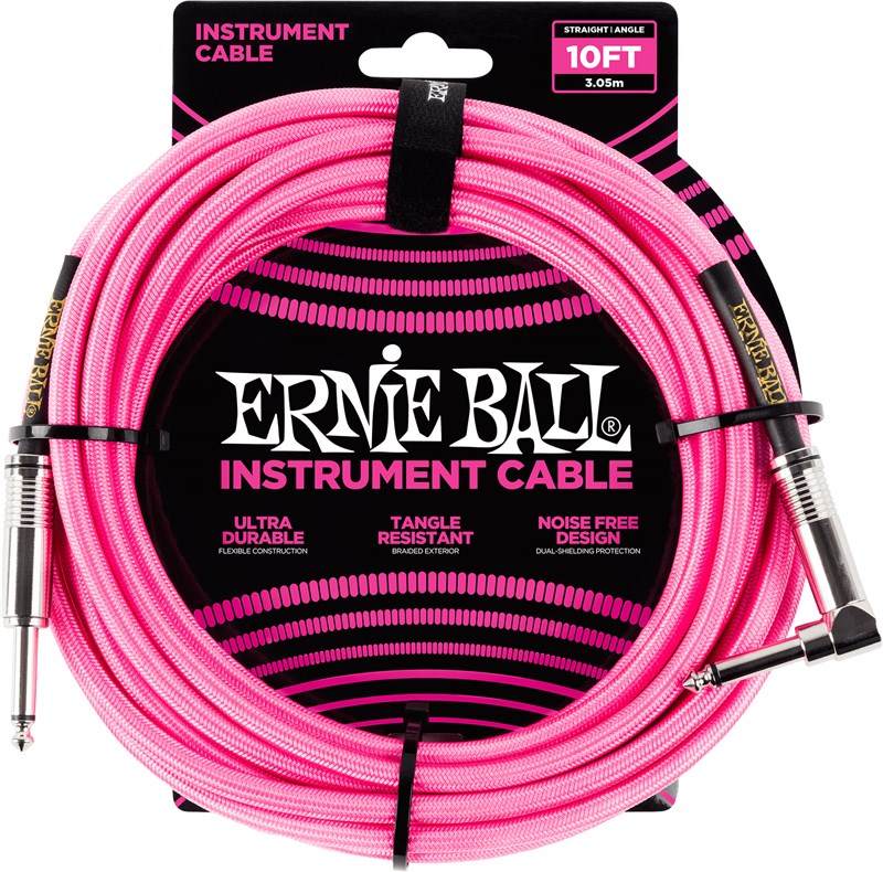 Ernie Ball Instrument Cable 3m Neon Pink