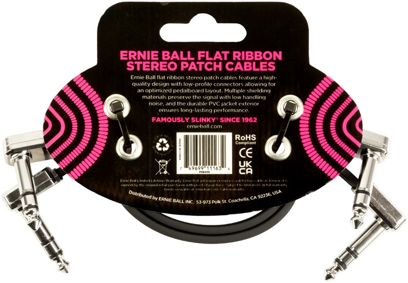 Ernie Ball 6405 Flat Ribbon Stereo Patch Cable