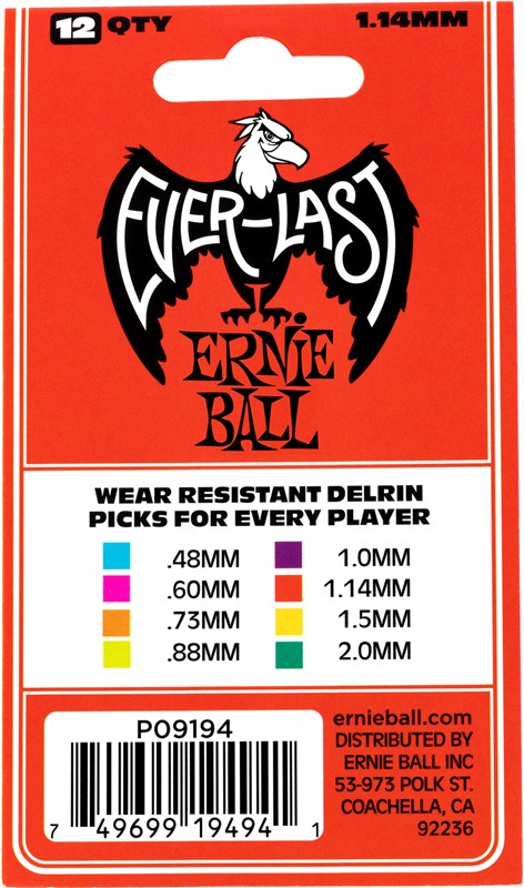 Ernie Ball Everlast 1.14mm Red 12 Pack Back