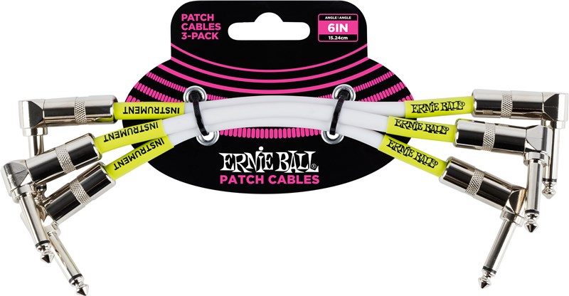 Ernie Ball Patch Cable 6in White/Green Front