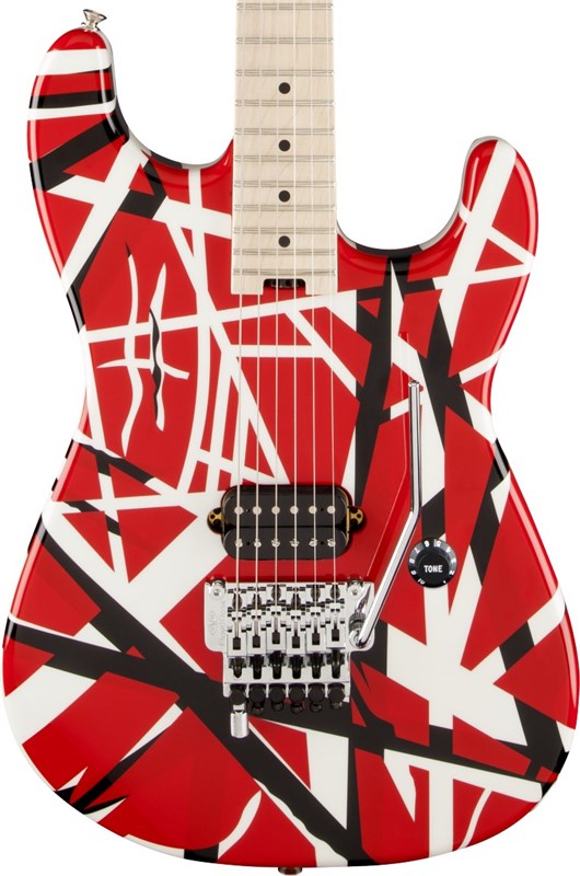 EVH Striped Series, Red with Black/White Stripes