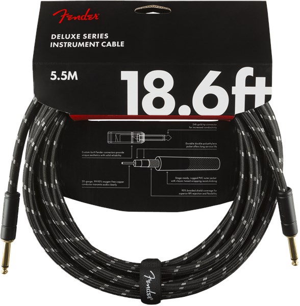 Fender Deluxe Cable 18.6ft Black Tweed