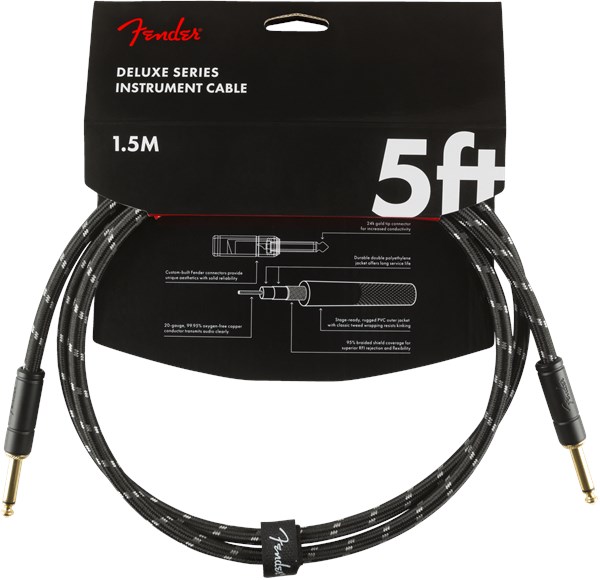 Fender Deluxe Patch Cable 1.5m/5ft Black Tweed