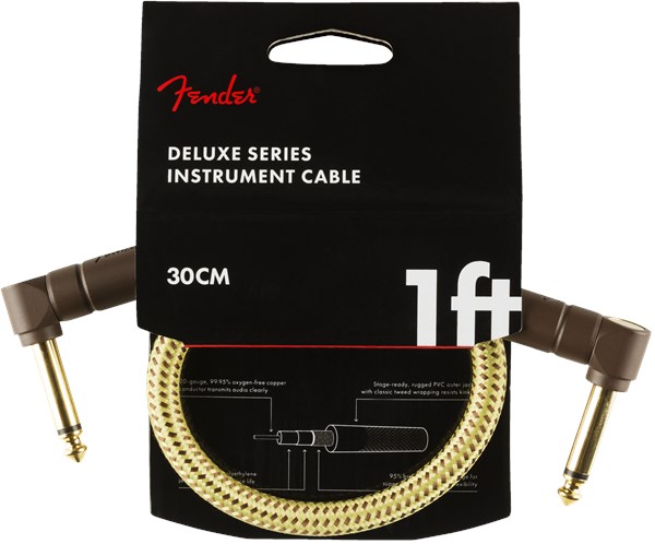 Fender Deluxe Patch Cable 30cm/1ft Tweed