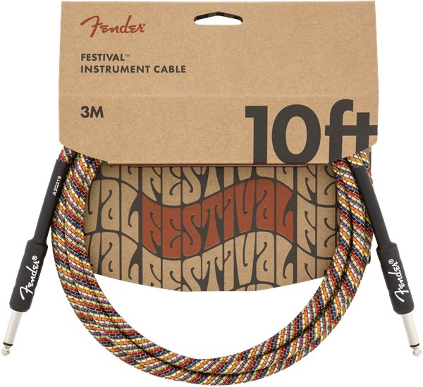 Fender Festival Cable 3M/10FT Pure Hemp Rainbow