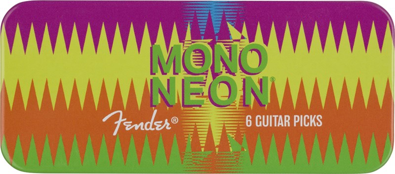 Fender MonoNeon Pick Tin, Medium, Set of 6