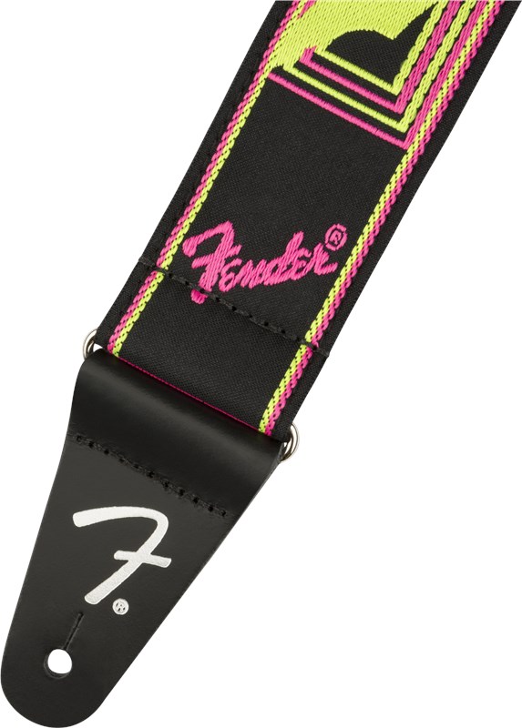 Fender Neon Monogrammed Strap Yellow/Pink 2