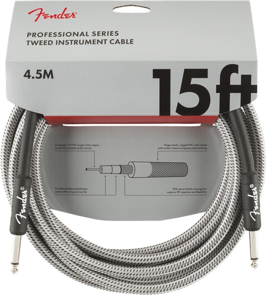 Fender Professional Cable 4.5m/15ft White Tweed