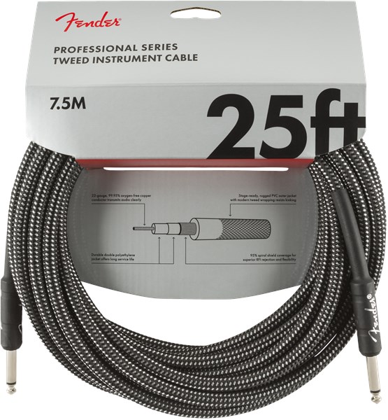 Fender Professional Cable 7.6m/25ft Gray Tweed