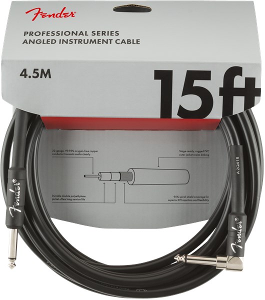 Fender Professional Cable Angled 4.5m Black