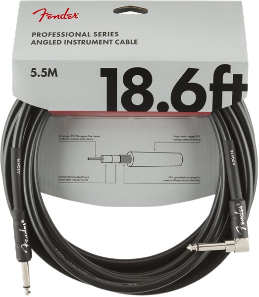 Fender Professional Cable Angled 5.7m Black