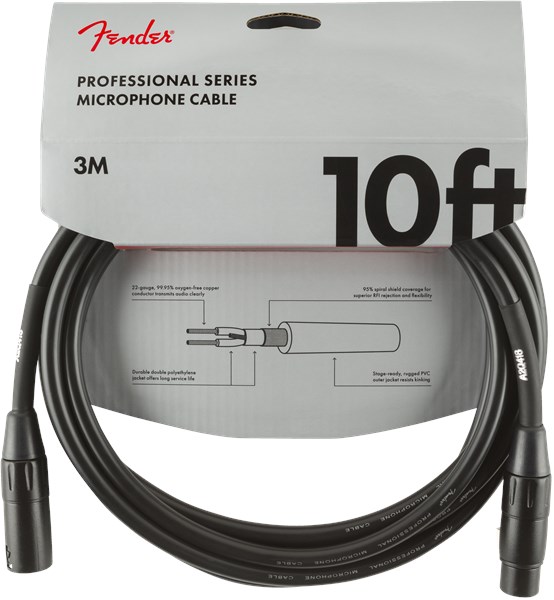 Fender Professional Mic Cable 3m/10ft Black