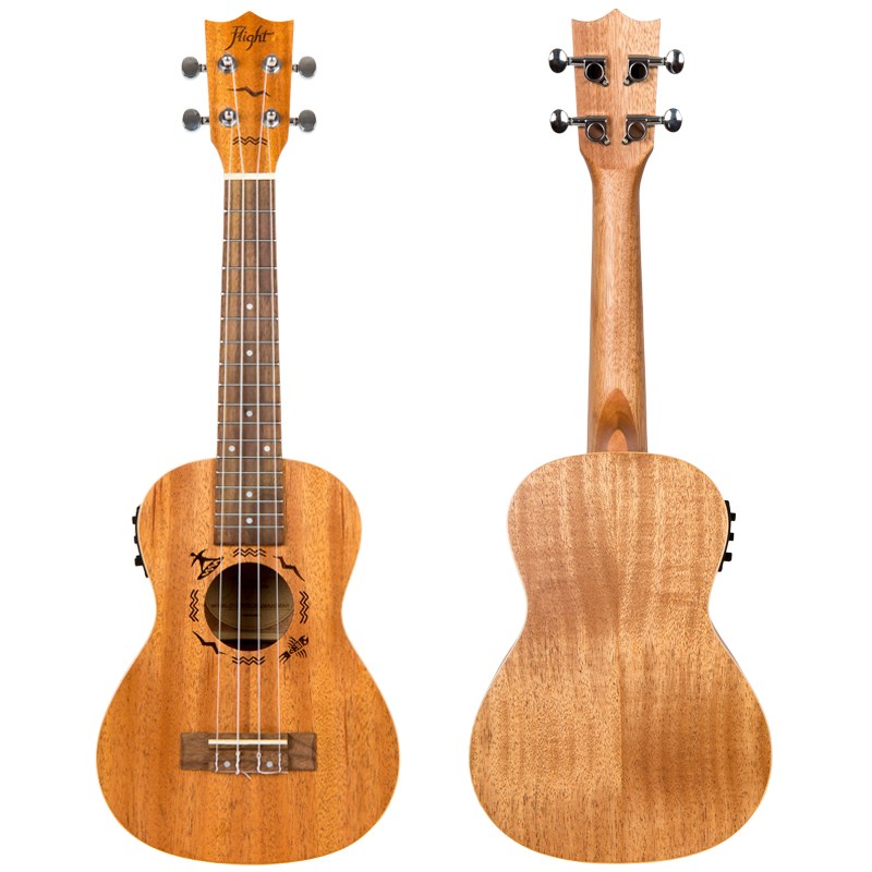 Flight DUC523CEQ Concert Electro Ukulele, Mahogany