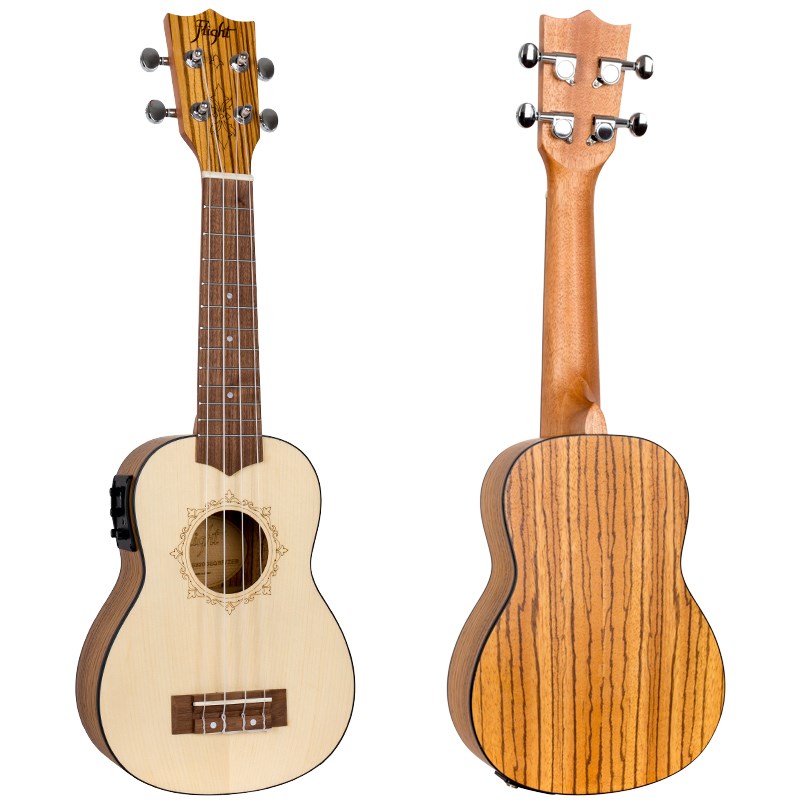 Flight DUS320CEQ Soprano Electro Ukulele, Zeb B&S