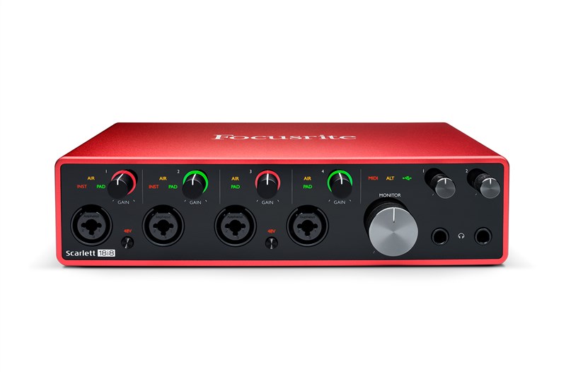 Focusrite Scarlett 18i8 USB, 3rd Gen, top view