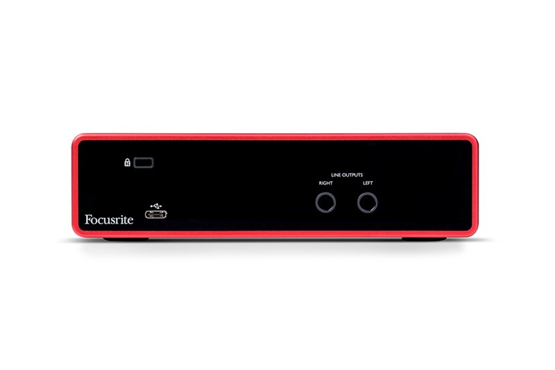 Focusrite Scarlett 2i2 USB, back view