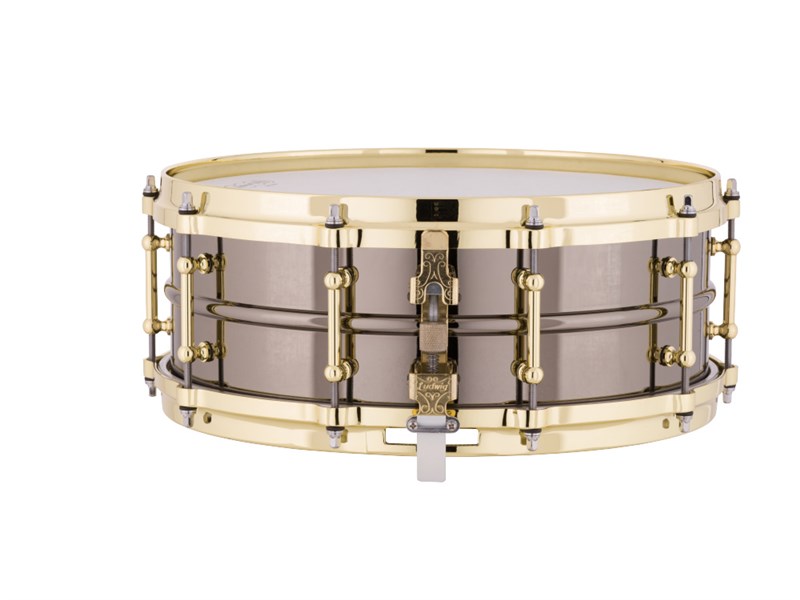 Ludwig Black Beauty Snare Drum With Gold Hardware 