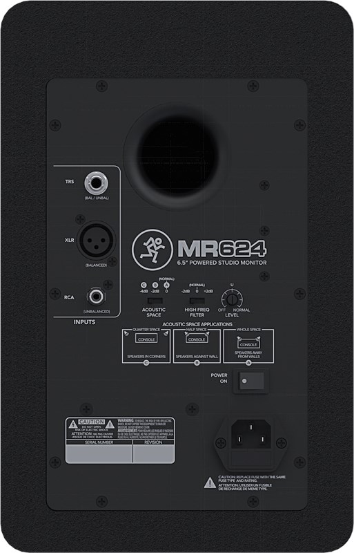 Mackie MR624 6.5" Powered Studio Monitor Rear