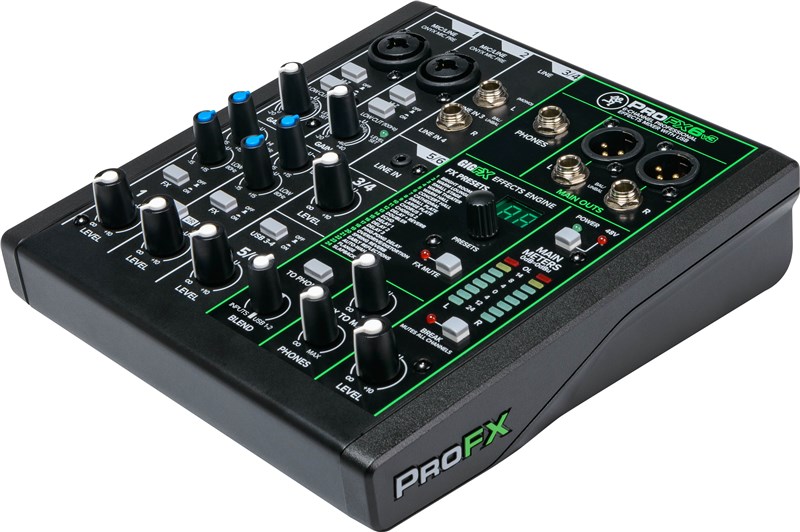 Mackie ProFX6 V3 Mixer, left angle