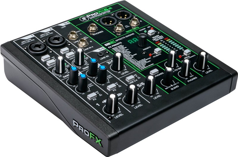 Mackie ProFX6 V3 Mixer, right angle