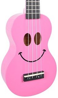 Mahalo Art Design Soprano Ukulele, Smile Pink