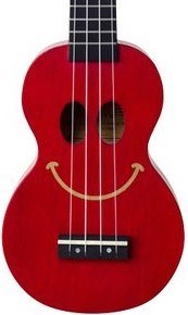 Mahalo Kahiko Smile Ukulele, Transparent Red