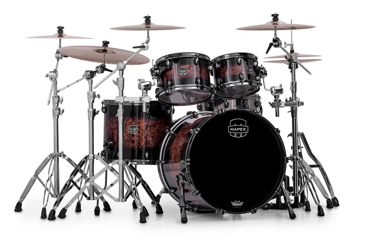 Mapex SNM529XFB Saturn IV MH Exotic 4 Piece Shell Pack (Trans Ash Burl ...