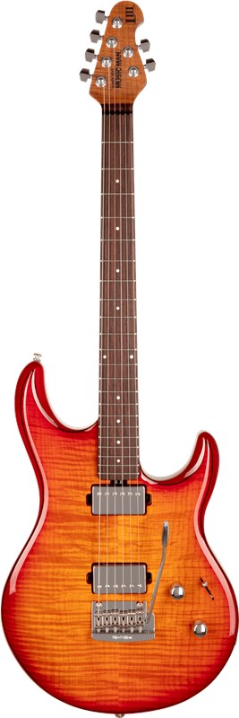 Music Man Luke 3 HH Cherry Burst Flame 2