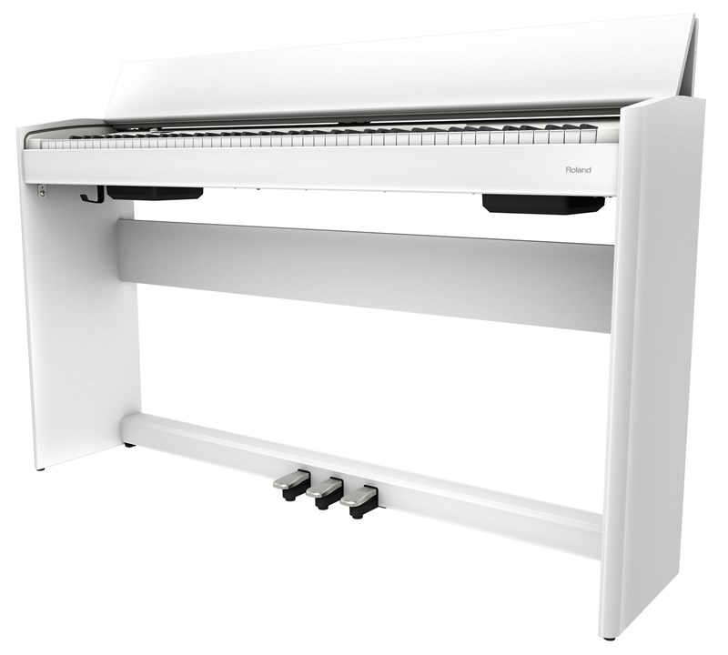 Roland F701 Digital Piano White Angle Left