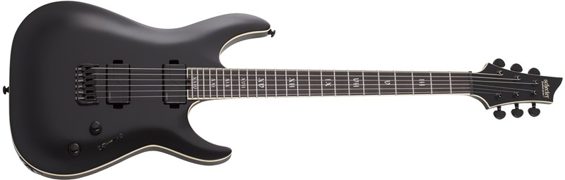 Schecter C-1 SLS Elite Evil Twin, Black, Front