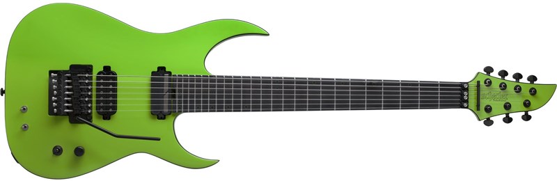 Schecter KM-7 MKIII FR-S, Lambo Green, Front