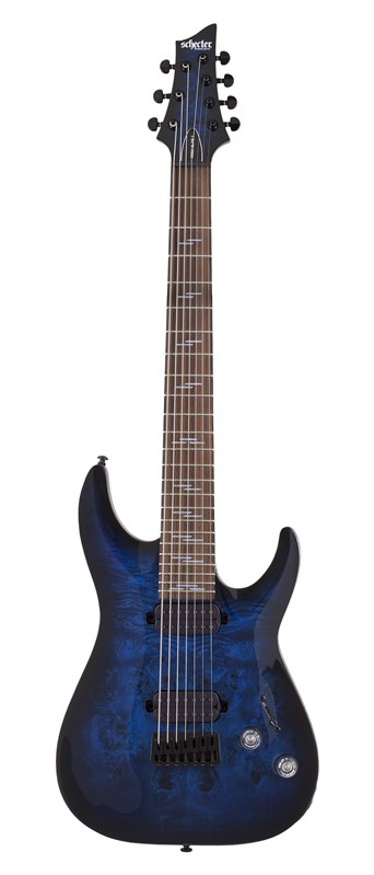 Schecter Omen Elite-7 See-Thru Blue Burst