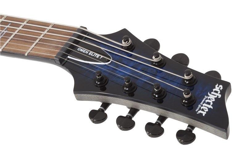 Schecter Omen Elite-7 See-Thru Blue Burst