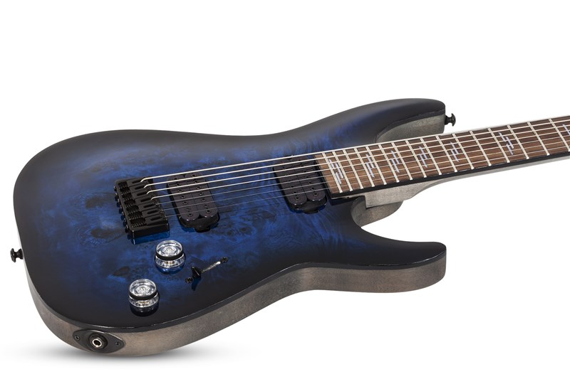 Schecter Omen Elite-7 See-Thru Blue Burst