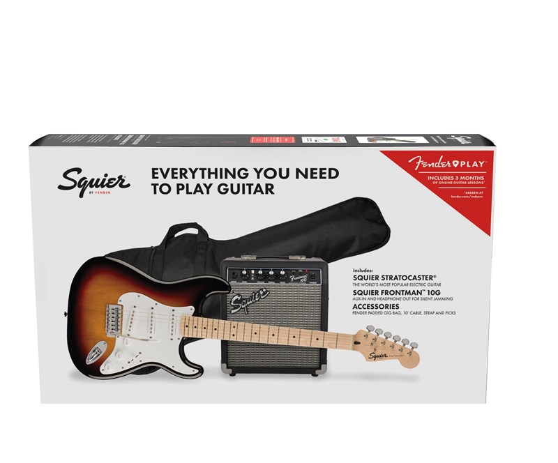 Squier Strat Pack, MN, 3-Tone Sunburst