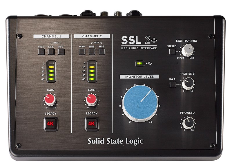 SSL 2+ USB Audio Interface, top view