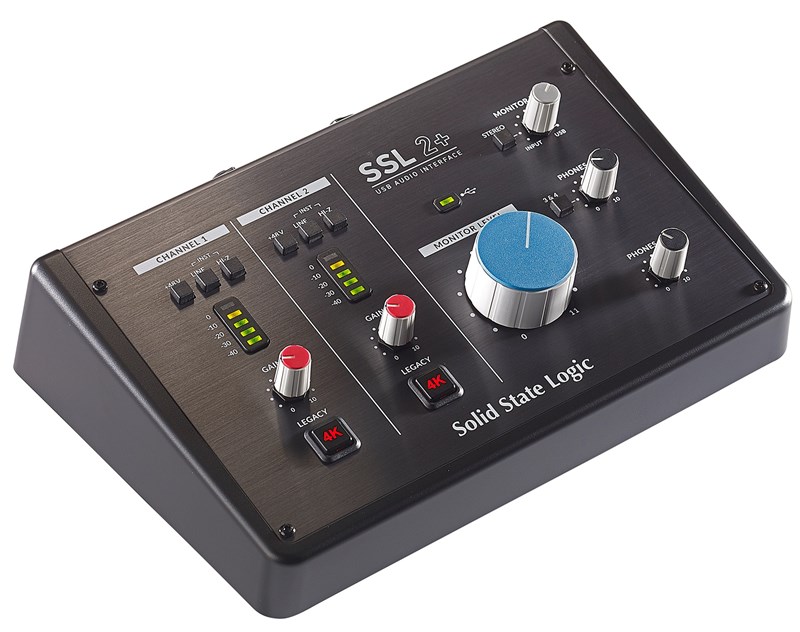 SSL 2+ USB Audio Interface, slant view