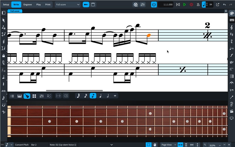 Steinberg Dorico Elements 4 Fretboard