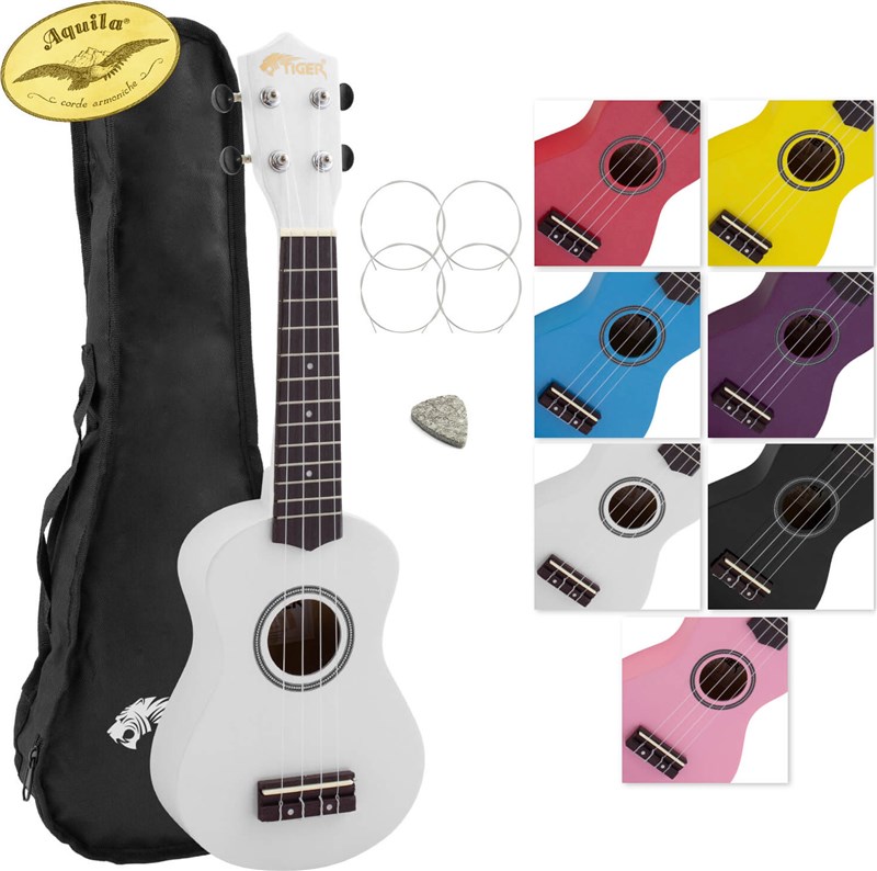 Tiger Soprano Ukulele White