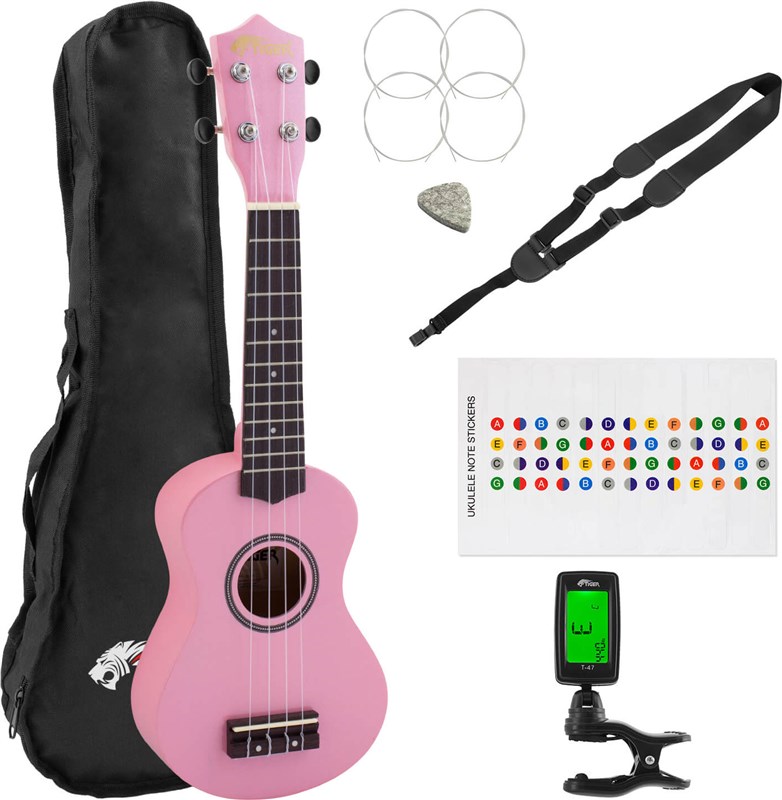 Tiger Soprano Ukulele Pack Pink