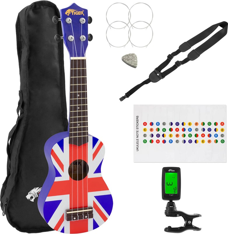 Tiger Soprano Ukulele Pack Union Jack