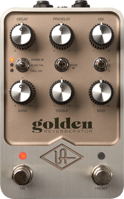 UA Golden Reverberator Pedal - Front View