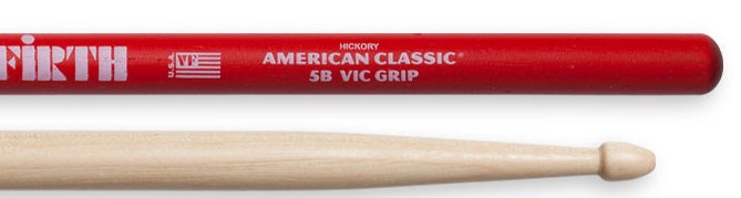 5B Wood Tip Drumstick with Vic Grip