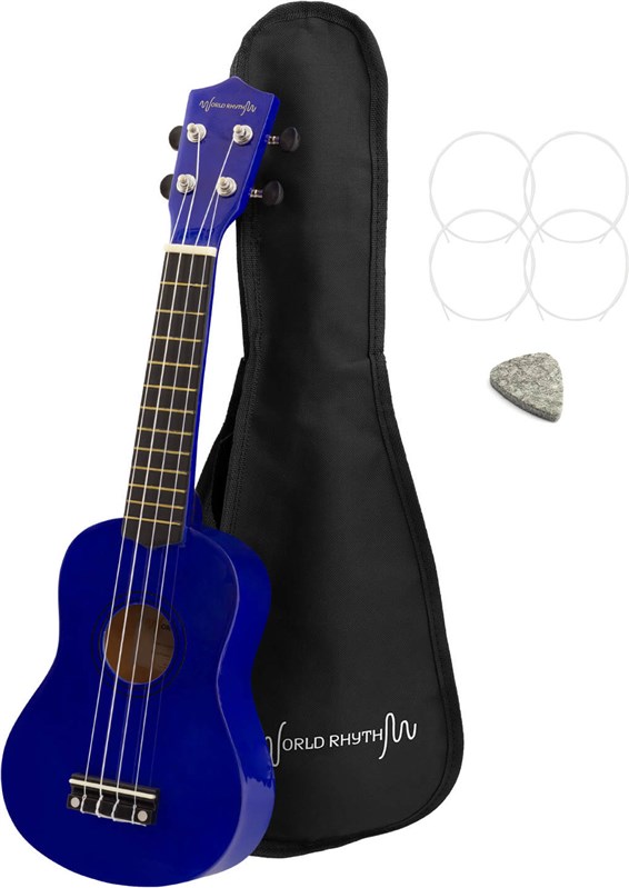 World Rhythm Soprano Ukulele Blue