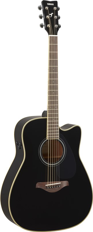 Yamaha FGC-TA Electro Acoustic Black Front Tilt